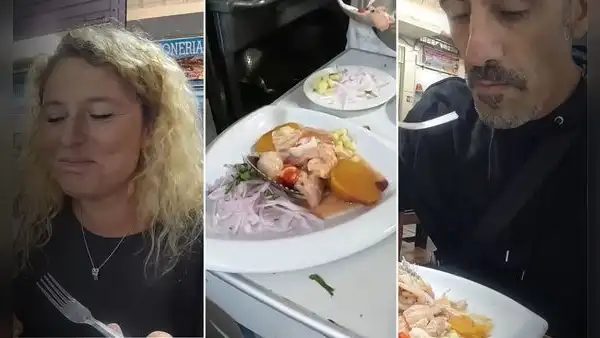 Española y uruguayo prueban ceviche en mercado de Surquillo y afirman: "Un bocado de exquisitez"