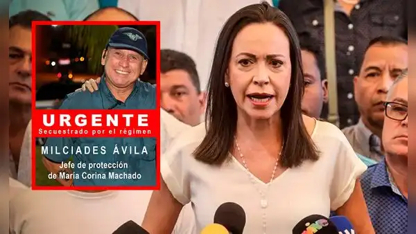 María Corina Machado denuncia "secuestro" de su jefe de seguridad: "Hago responsable a Nicolás Maduro"