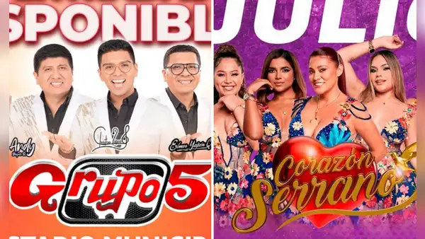 Conciertos en Perú 2024, del 19 al 21 de julio: Grupo 5, Corazón Serrano, Armonía 10 y más