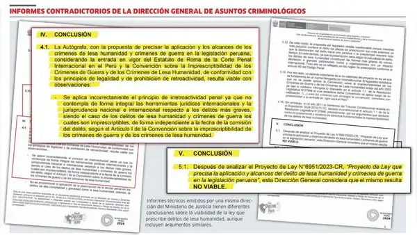 Ley de impunidad: Ministerio de Justicia emite informes contradictorios