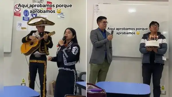 Alumnos peruanos contrataron mariachis para sorprender a su profesor en universidad y dicen: “Se aprobó”