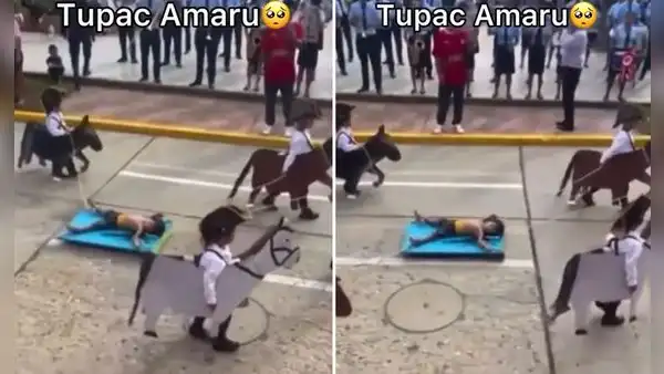 Niños representaron la ejecución de Túpac Amaru en desfile y dicen: “En efecto, es la historia del Perú”