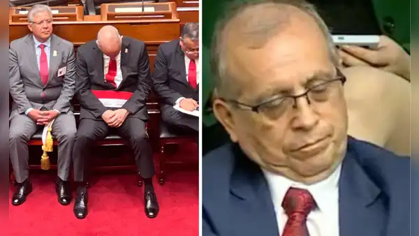 Captan a Canciller Javier González Olaechea y Nicanor Boluarte dormidos durante mensaje de Dina Boluarte
