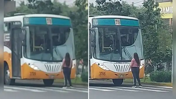 Peruana se planta frente a bus de su esposo por presunta infidelidad y usuarios reaccionan: "Solo es un amor pasajero"