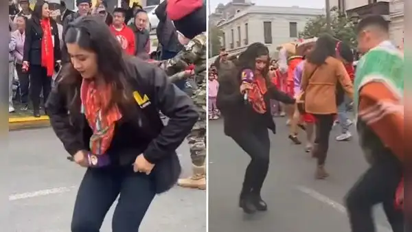 Reportera de Latina se robó el show con huayno en la Parada Militar: "¡Qué rico zapateo!"