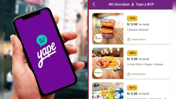 BCP y Yape habilita promoción a S/5 de pollos a la brasa, hamburguesas y pizzas en su app: ¿cómo comprar?