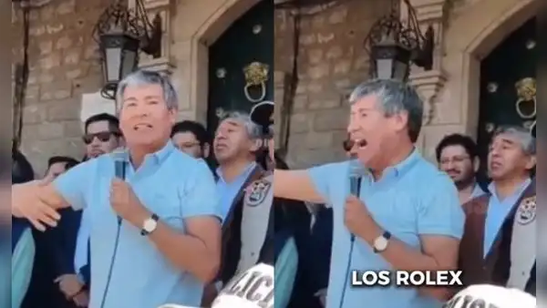 Wilfredo Oscorima pregunta a ayacuchanos “quién trae los presupuestos” para obras y estos le responden: “¡Los Rolex!”