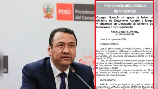 Ministro de Desarrollo Agrario y Riego, quien dijo que en el "Perú no hay hambre", se fue de licencia por 4 días