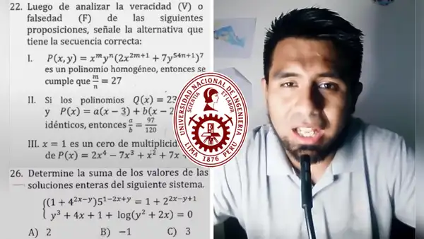 Profesor resuelve los 2 problemas más difíciles del examen de admisión UNI: "Muchas academias se equivocaron"