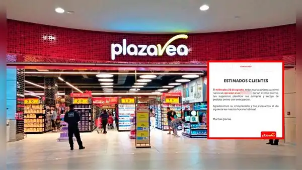 Plaza Vea anuncia el cierre de sus tiendas este miércoles 21 de agosto: ¿cuál es el horario y la razón?