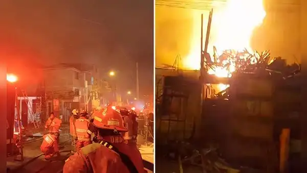 Incendio en Villa El Salvador: 9 unidades de bomberos trabajan para controlar fuego