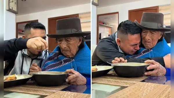 Joven peruano agradece a su abuelita y ambos terminan llorando: "Ahora me toca cuidarte"
