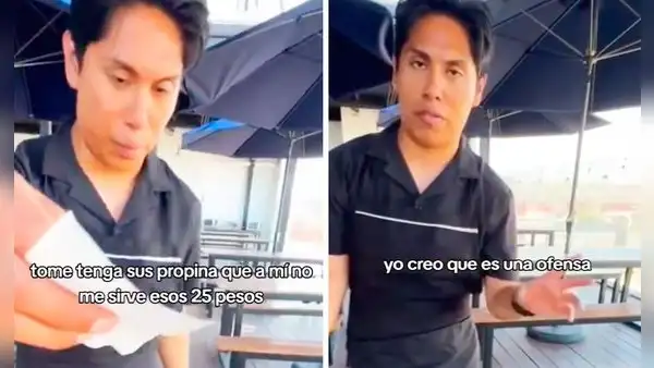 Mesero se molesta por monto que comensal dejó de propina y se lo regresa: "Es una ofensa"