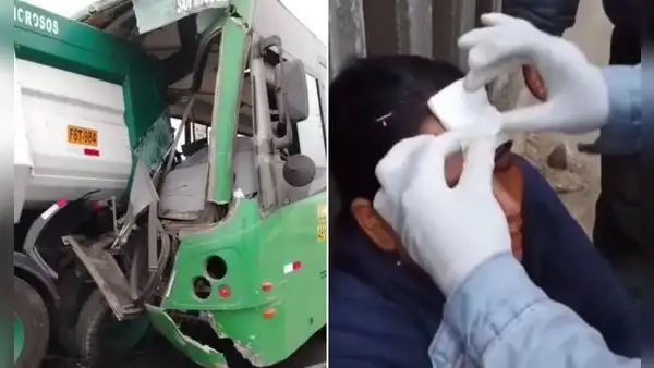 Accidente en autopista Ramiro Prialé: al menos 16 pasajeros heridos tras choque de bus con camión cisterna