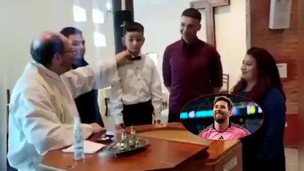 Niño se viraliza por su inesperada respuesta de si "quiere ser cristiano" en su bautizo: "No, quiero ser Messi"