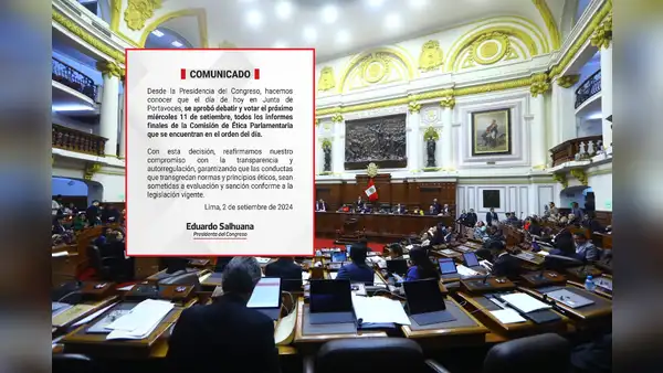 Pleno del Congreso votará todos los informes de la Comisión de Ética el próximo 11 de setiembre