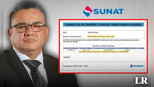 Ministro Santiváñez y sus estudios tienen S/432.000 de deuda con Sunat