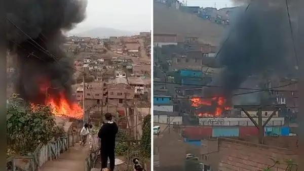 Fuerte incendio en Ventanilla moviliza a 7 unidades de bomberos: afecta a 3 viviendas y una iglesia