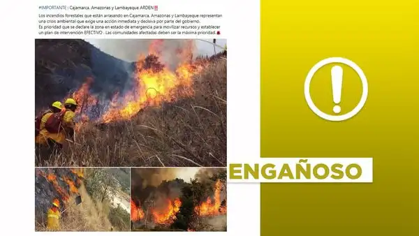 Fotos no corresponden a los recientes incendios forestales en Perú