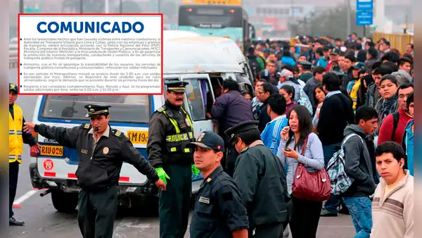ATU dispone cambio de horarios en Metropolitano, corredores y Metro de Lima por paro de transportistas