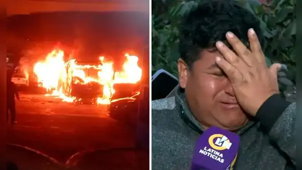 Chofer rompe en llanto tras perder su vehículo en incendio en Independencia: "Estamos endeudados en el banco"