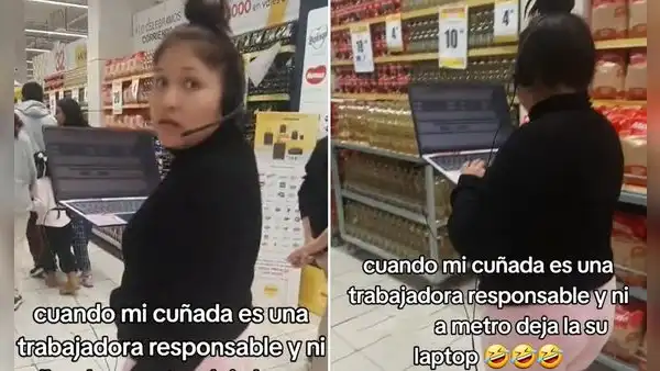 Mujer lleva su laptop a supermercado Metro para seguir trabajando y es viral en redes: “Ya nos exhibiste”
