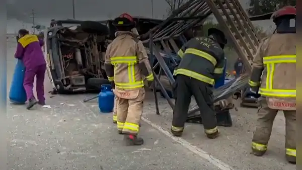 Accidente en la Panamericana sur: 3 muertos por choque de camiones que cargaban balones de gas y madera