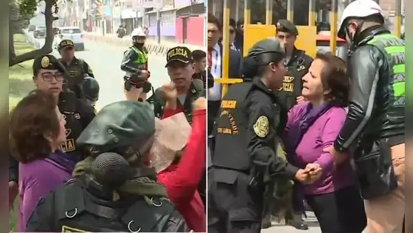 Docentes se enfrentan a PNP en protesta contra Boluarte tras apertura de Escuela Bicentenario en Rímac