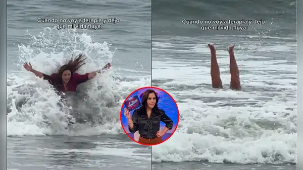 Andrea Llosa sufre grave percance en la playa mientras grababa un spot publicitario: “Así nos revuelca la vida”
