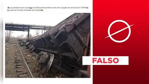 Imagen no muestra tren de la OTAN descarrilado por "partisanos rusos" en Odesa, Ucrania