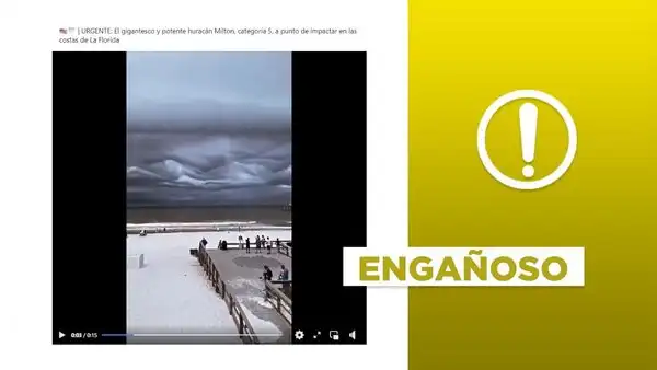 Video no muestra llegada del huracán Milton a las costas de Florida, EE. UU.