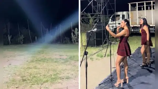 Orquesta toca en un concierto vacío, pero el animador no pierde la alegría: “Saltando, saltando”