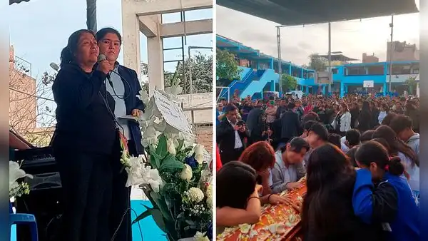 Esposa de docente asesinado en colegio de Ate exige justicia en velatorio: "Lo único que pido es que paremos esto"