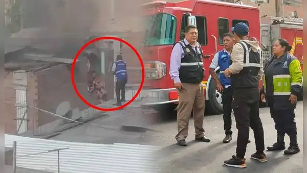 Incendio en el Agustino: bomberos rescatan a menores y hombre se lanza para sobrevivir