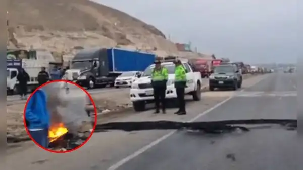 Bloquean Panamericana Norte en Huaura durante paro de transportistas: "Somos trabajadores, queremos seguridad"