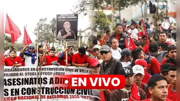 Paro nacional 24 de octubre HOY EN VIVO: obreros de construcción civil y FTCCP marchan contra la extorsión y sicariato