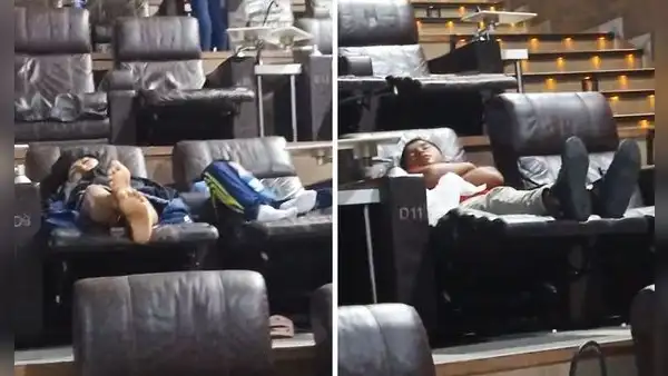 Tres peruanos van a cine VIP y los captan durmiendo sin medias: “Seguro vieron Jocker 2”