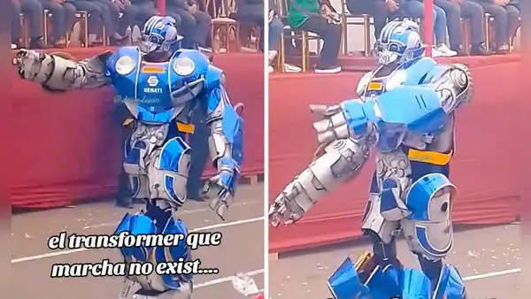 Senati presentó su transformers en desfile y causa sensación en redes: “Senatinus Prime”