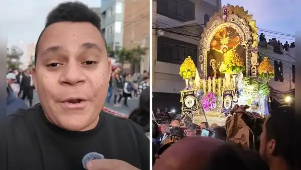 Venezolano participó por primera vez en procesión del Señor de los Milagros y sorprende con su reacción: “Pensé que iba a ser organizado”