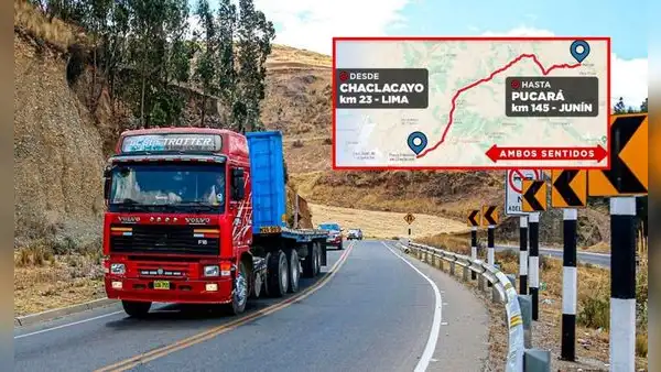 Restricciones en la Carretera Central a partir del 1 de noviembre: estos vehículos no podrán circular