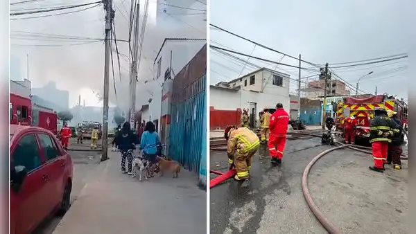 Fuerte incendio consume un inmueble en Breña: siniestro moviliza a 7 unidades de bomberos hacia la av. Arica