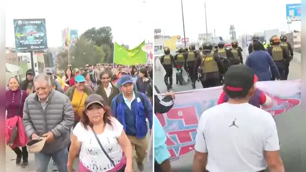 Protesta en Panamericana Norte: vecinos de Carabayllo marchan hacia el PCM para exigir obras de agua y desagüe