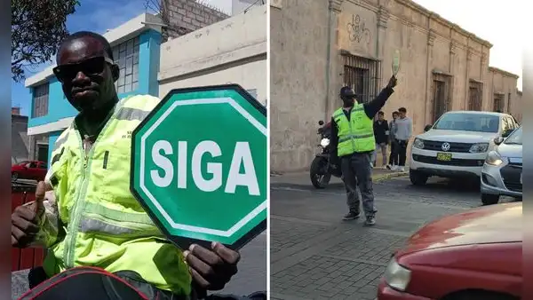 Colombiano es viral en redes al controlar tráfico en Arequipa: "Un héroe en las calles"