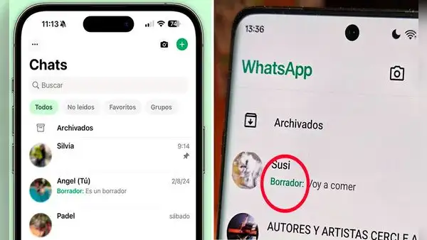 ¿Sabes qué significa la palabra 'Borrador' que aparece en algunos chats de WhatsApp?