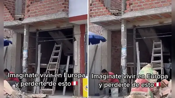 Albañiles construyen casa con poste de luz dentro y es viral en redes: “Lima potencia mundial”