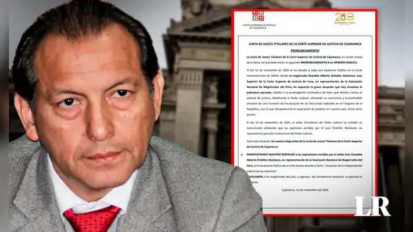 Jueces de la Corte Superior de Cajamarca expresan su apoyo a Oswaldo Ordóñez por declaraciones ante la CIDH