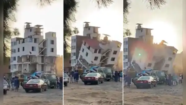 El momento exacto en que derrumban una casa de 5 pisos por construcción de Vía Expresa Sur en Surco