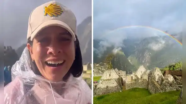 Turistas lloran de la emoción al ver dos arcoíris en Machu Picchu tras densa neblina: “Tierra bendita”