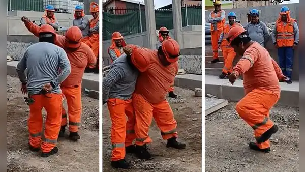 Obrero peruano impresiona a sus compañeros de trabajo con huayno: “Esa es la actitud”