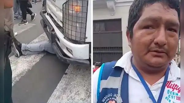 Ambulante de Mesa Redonda se atrinchera bajo camión para evitar que incauten su mercadería: "Yo me valgo de eso"